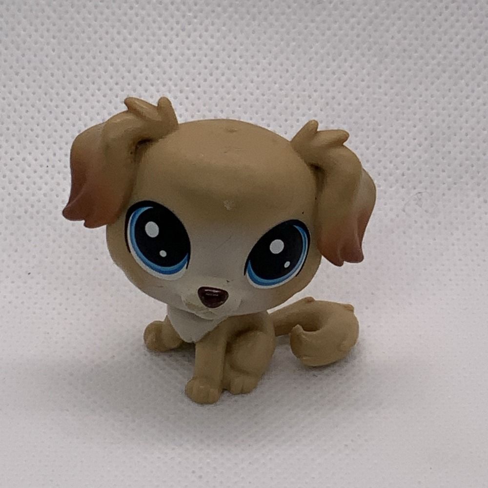 Littlest Pet Shop # 2-93 Austin Goldenpup Tan Brown Retriever Blue Eyes
